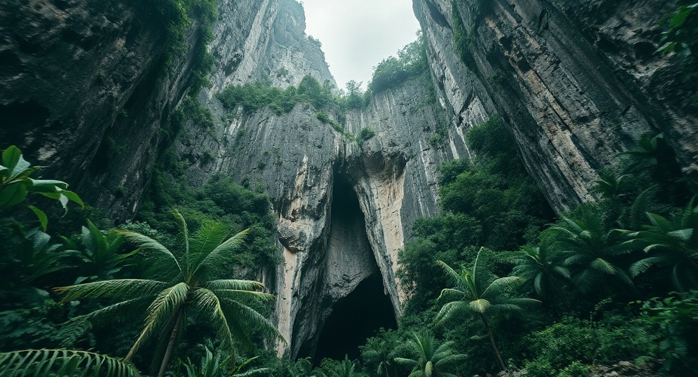 Tierra — una cueva en la jungla